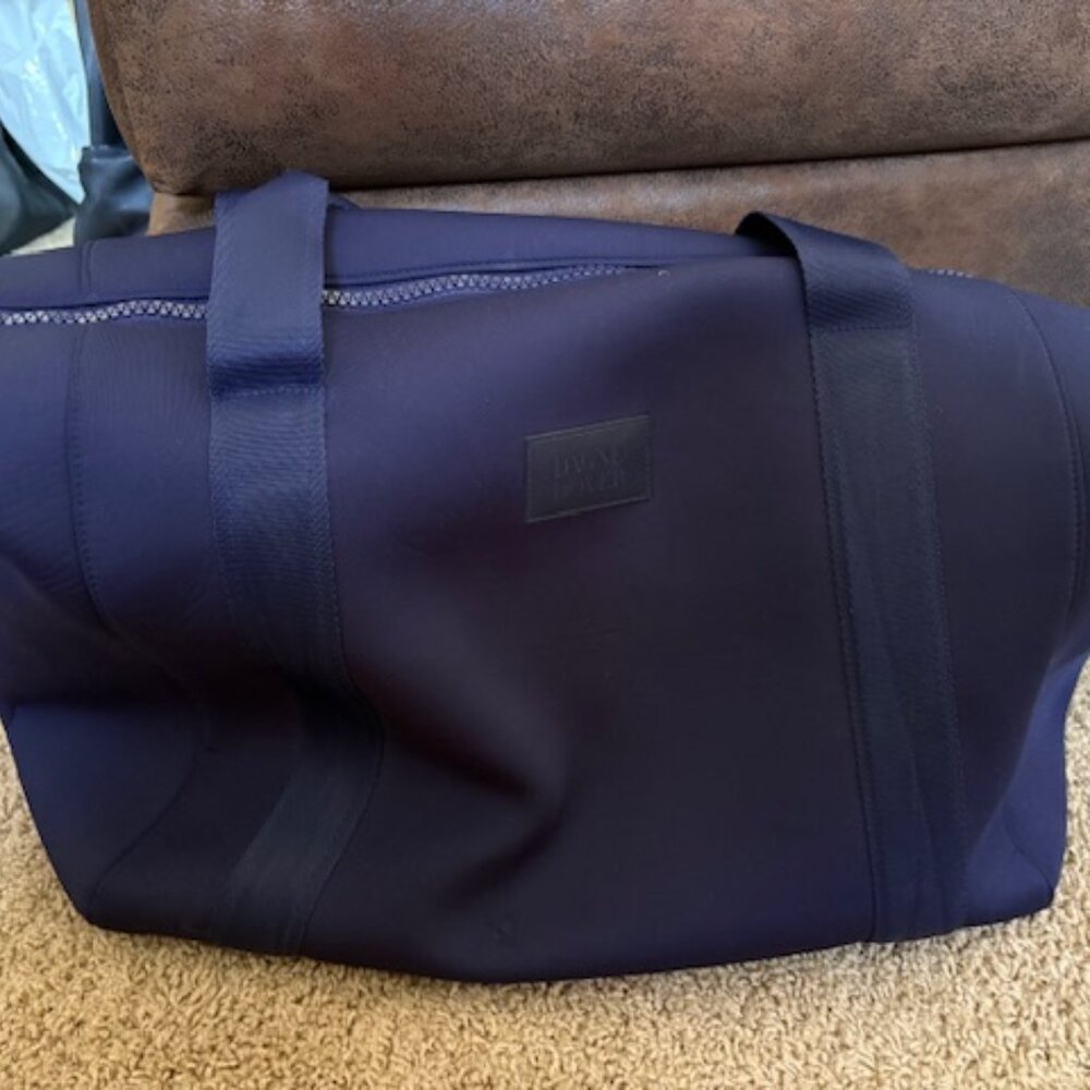 Dagne Dover Landon Weekender Duffel XL – Navy Neoprene – Travel / Carry-On Bag